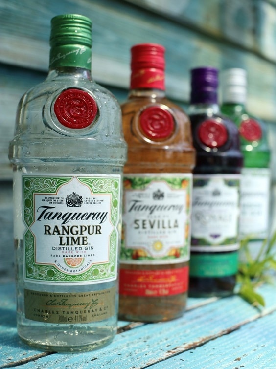 we have the full range of Tanqueray gins, Sevilla, Rangpur, Blackcurrant and of course the classic London dry 